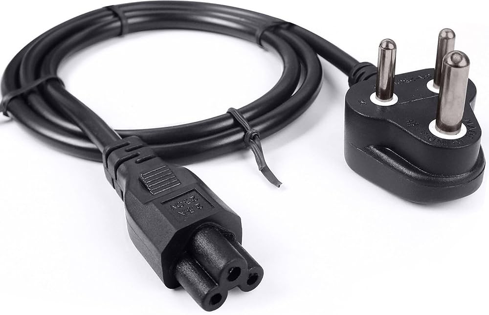 3 Pin AC Power Cable Cord for Laptop Adapter/Charger - Black - 3 Feet (Original) - Dream Laptops