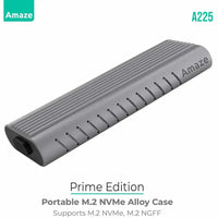 Amaze A225 Prime Edition M.2 NVMe & NGFF SSD Enclosure | 10Gbps - Dream Laptops