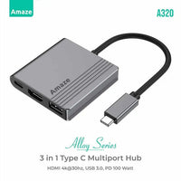 Amaze Aluminum Alloy 3-in1 Multiport Hub | A320 - Dream Laptops