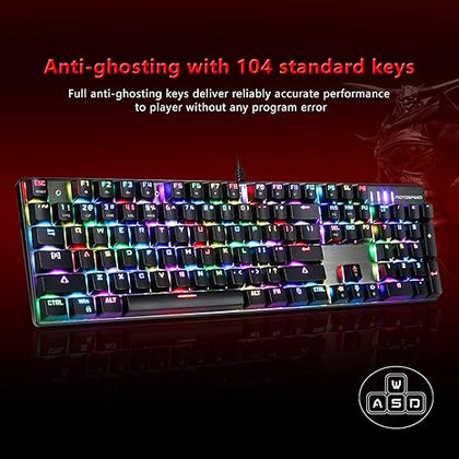 MOTOSPEED CK104 RGB Mechanical Keyboard | Red Switch | 104 Keys | Backlit Gaming Keyboard - Dream Laptops