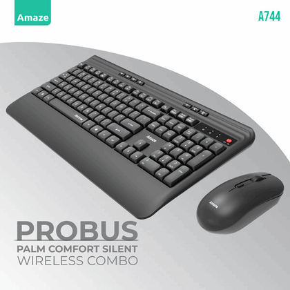 Probus Palm Comfort Silent Wireless Keyboard & Mouse Combo A744 – Quiet & Ergonomic - Dream Laptops