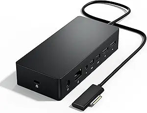 New Microsoft Surface Dock Triple Displays Dual HDMI+VGA with Power Adapter,12 in 1 Surface Docking Station for Microsoft Surface Pro 11/10/9/8/X/7/6/5/4/3,Surface Laptop 7/6/5/4/3/2/1,Surface Book Go