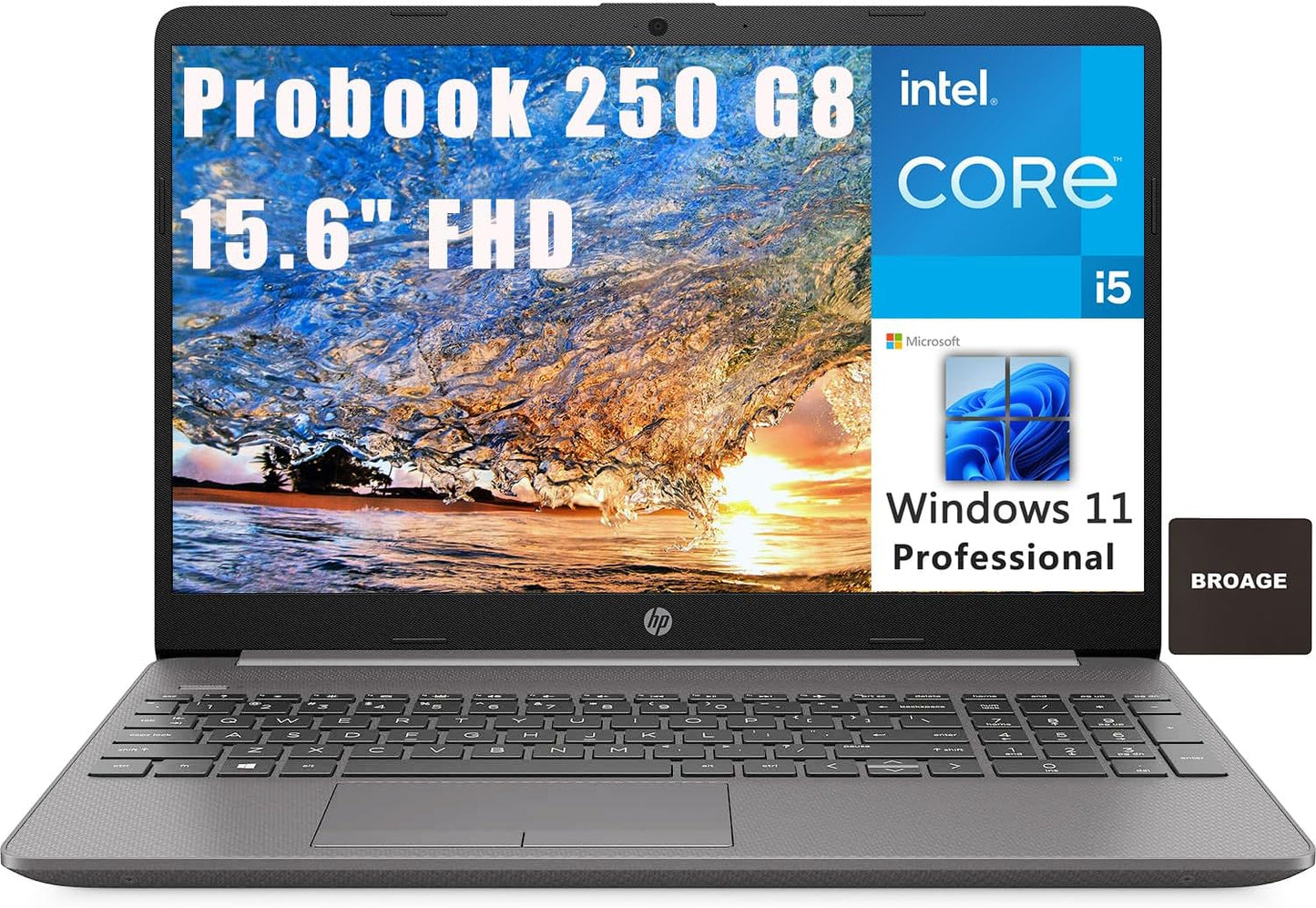 H-1135G7, 16GB DDR4 RAM, 256GB PCIe SSDP Probook 250 G8 15.6" FHD Laptop, Intel Core i5