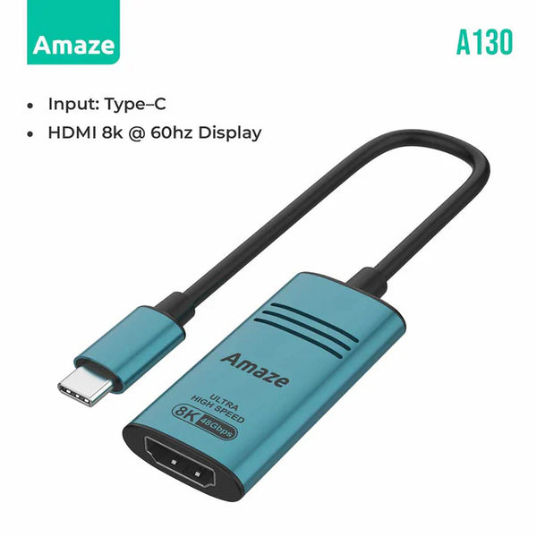 Amaze 8K HDMI Adapter A130 – High-Speed Type-C Converter