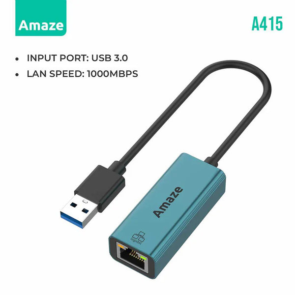 Amaze USB 3.0 to Gigabit Ethernet Adapter A415 – High-Speed Network Adapter