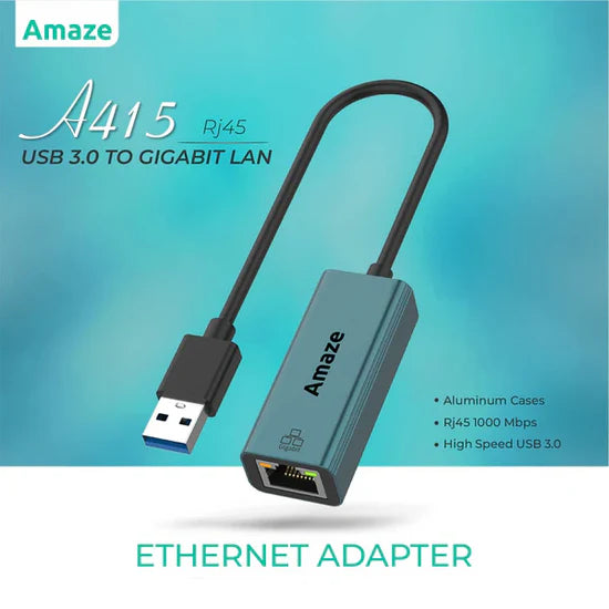 Amaze USB 3.0 to Gigabit Ethernet Adapter A415 – High-Speed Network Adapter