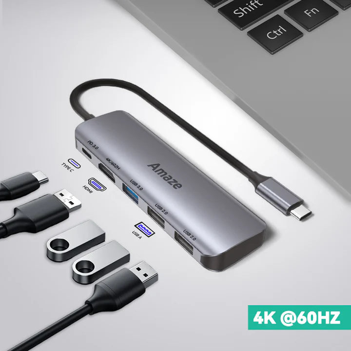 Amaze 5-in-1 Type-C Adapter A325 – Premium Laptop Accessory by Dream Laptops