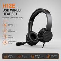 H12E USB Wired Headset with Microphone for Laptop & PC