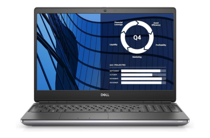 Side profile of Dell Precision workstation laptop highlighting cooling vents and ports
