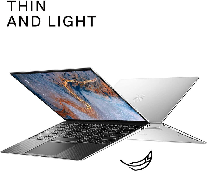 Dell XPS 9300 Core i7 10th Gen laptop front view 13.4 inch UHD+ 4K touchscreen silver