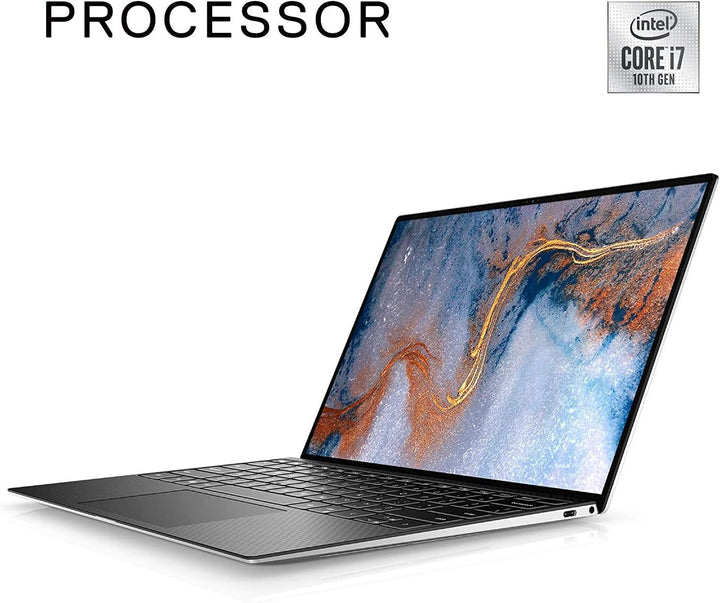Dell XPS 9300 Core i7 10th Gen laptop front view 13.4 inch UHD+ 4K touchscreen silver