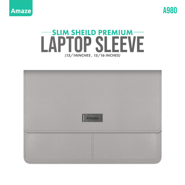 Slim Sheild Premium Laptop Sleeve A980 – Gray, 15/16 inch, water-resistant laptop protection