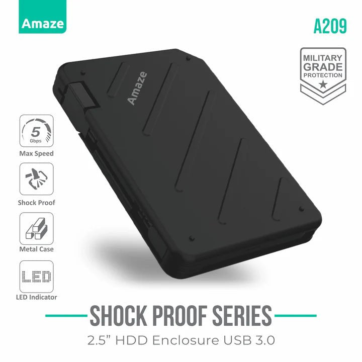 AMAZE SHOCK PROOF 2.5" HDD CASE USB 3.0 | A209 - Dream Laptops