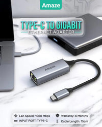 AMAZE Type-C To Gigabit Ethernet Adapter | A405s - Dream Laptops