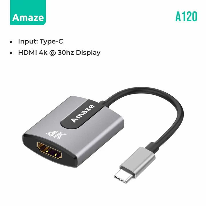 AMAZE TYPE C TO HDMI 4K ADAPTER | A120 - Dream Laptops
