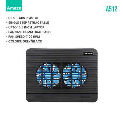 DUAL FAN LAPTOP COOLING PAD | A512 - Dream Laptops