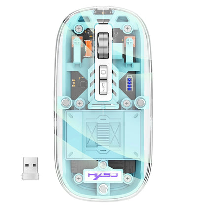 Transparent Tri-Mode Wireless Bluetooth RGB Mouse – 16000 DPI Rechargeable