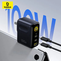 Baseus PicoGo AE21 100W GaN Fast Charger | Dual USB-C + USB-A Ports, Compact Laptop Charger