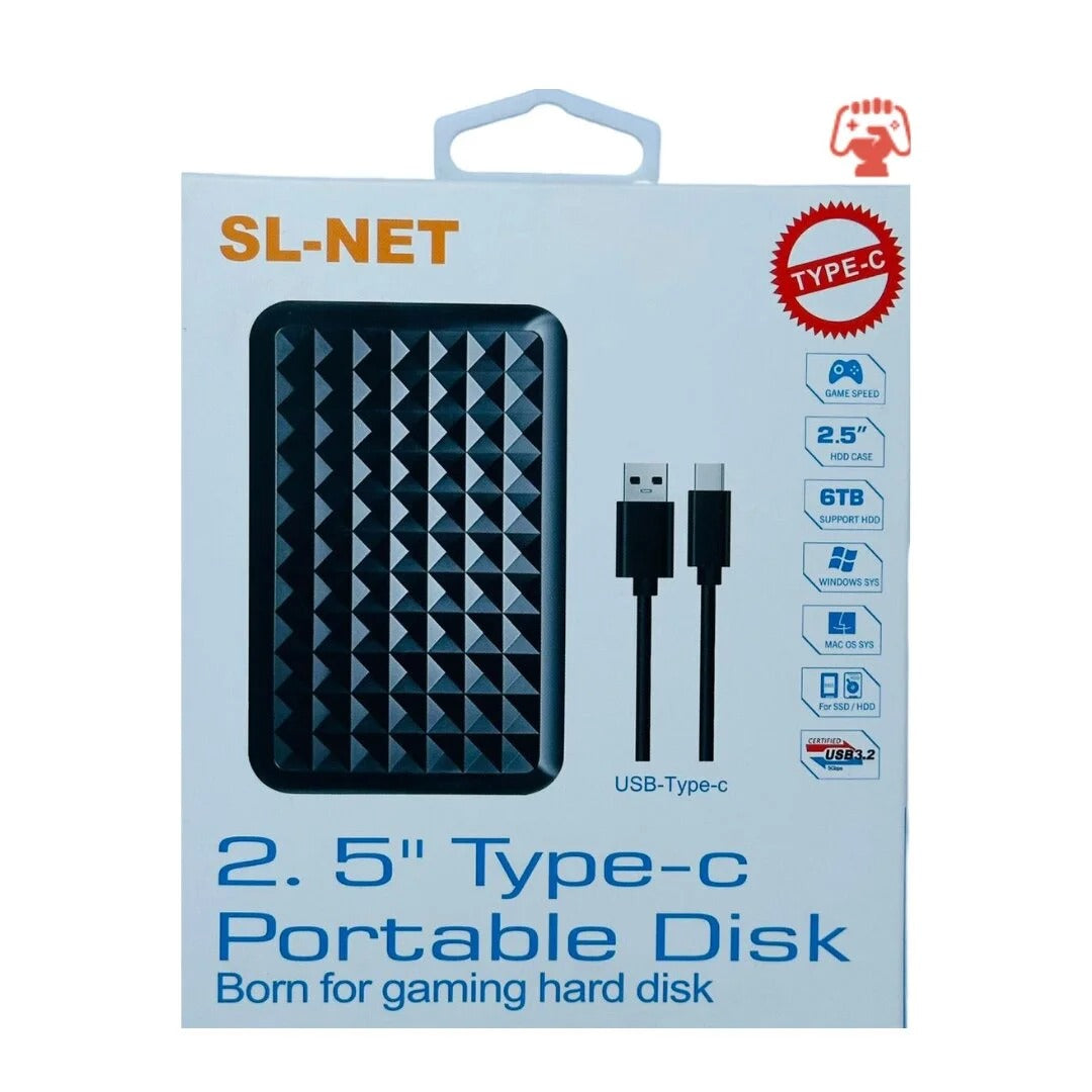SL NET Type-C 2.5" SATA HDD/SSD Enclosure – USB 3.1 Gen 1 5Gbps