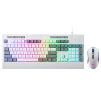 Redragon S151W White Gaming Keyboard & Mouse Combo | RGB Backlight, Wired USB, Ergonomic Design