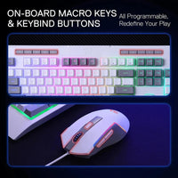Redragon S151W White Gaming Keyboard & Mouse Combo | RGB Backlight, Wired USB, Ergonomic Design