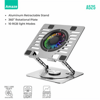 LAPTOP ALUMINUM ROTATABLE RGB COOLING STAND | A525 - Dream Laptops
